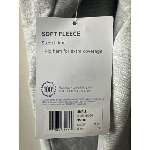 JOCKEY Gray Cowl Neck Sweatshirt Soft Fleece Stretch Hi-Lo Hem Top Womens Small - Picture 7 of 9